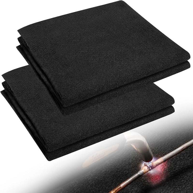 Big Gun HVAC Tools 3200℉ Fire Resistant Welding Blanket Fireproof - 12" x 36" Rectangular Carbon Felt Soldering Mat, 5mm Thicken Flame Retardant Insulation Pad (2 Pcs) - Image 1